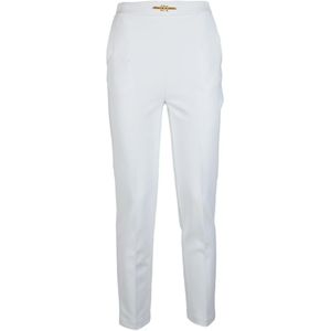 Elisabetta Franchi, Dames, Broeken, Wit, Maat: L Poliester,