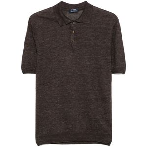 Barba, Heren, Tops, Bruin, Maat: XL Linnen,