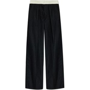 Forte Forte, Dames, Broeken, Zwart, Maat: XS Leer,