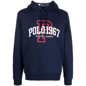 Polo Ralph Lauren, Heren, Sweatshirts & Hoodies, Blauw, Maat: XL Katoen,