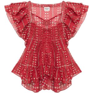 Isabel Marant Étoile, Dames, Blouses & Shirts, Rood, Maat: S Katoen,