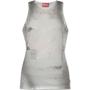 Diesel, Dames, Tops, Grijs, Maat: M Katoen,