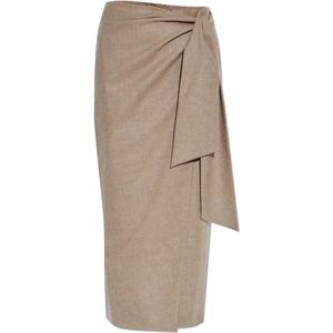 Max Mara, Dames, Rokken, Beige, Maat: XS Kasjmier,