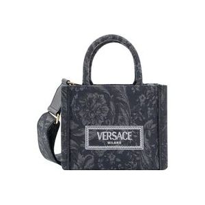 Versace Barocco Jacquard Handtas Vintage Stijl , Black , Dames , Maat: ONE Size