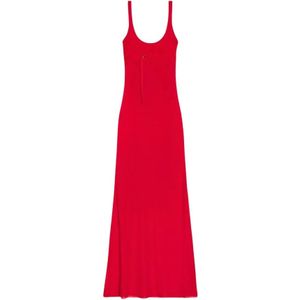 Jacquemus, Dames, Jurken, Rood, Maat: XS Leer,