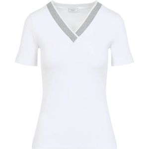 Peserico, Dames, Tops, Wit, Maat: M Katoen,