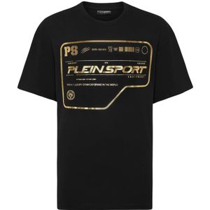Plein Sport - T-Shirt - Zwart - Katoen - Ronde Hals - Korte Mouw