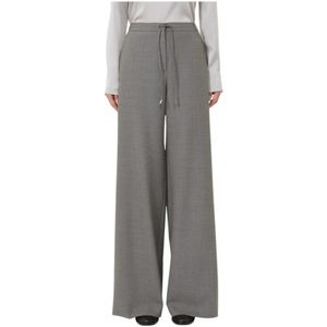 Max Mara, Dames, Broeken, Grijs, Maat: L Wol,