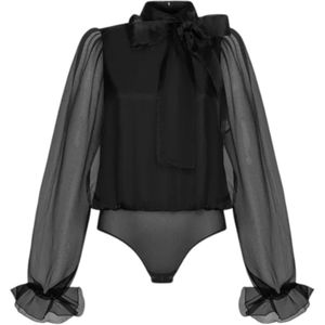 Undress Code, Dames, Tops, Zwart, Maat: M Zijde,