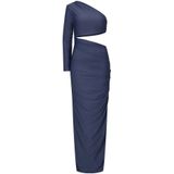 Nicowa - Amowi - Maxi Jurk - Blauw - Elegante One-Shoulder met Cut-Out