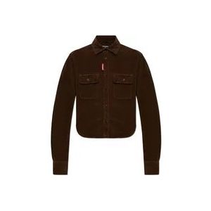 Dsquared2 Ribfluwelen overhemd , Brown , Dames , Maat: M