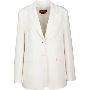 Max Mara Studio, Dames, Jassen, Wit, Maat: XL Poliester,