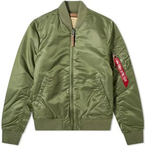 Alpha Industries, Heren, Jassen, Groen, Maat: L Nylon,