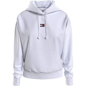 Tommy Jeans, Dames, Sweatshirts & Hoodies, Wit, Maat: M Katoen,