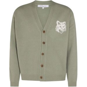 Maison Kitsuné, Heren, Truien, Groen, Maat: L Wol,