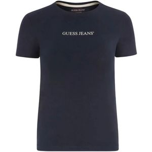 Guess, Dames, Tops, Blauw, Maat: M Katoen,