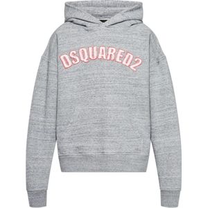 Dsquared2, Heren, Sweatshirts & Hoodies, Grijs, Maat: M Katoen,