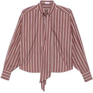 Brunello Cucinelli, Dames, Blouses & Shirts, Rood, Maat: S Katoen,