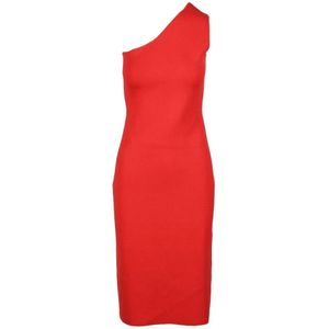 Sportmax, Dames, Jurken, Rood, Maat: XL Viscose,
