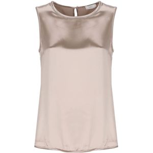 Peserico, Dames, Tops, Roze, Maat: M Satijn,