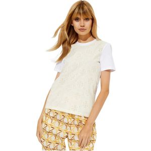 Tory Burch, Dames, Tops, Wit, Maat: S Katoen,
