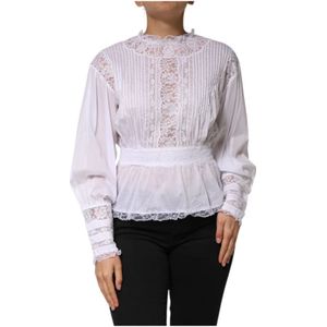 Dolce & Gabbana, Dames, Blouses & Shirts, Wit, Maat: L Katoen,