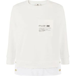 Elisabetta Franchi, Dames, Sweatshirts & Hoodies, Beige, Maat: XS Fleece,