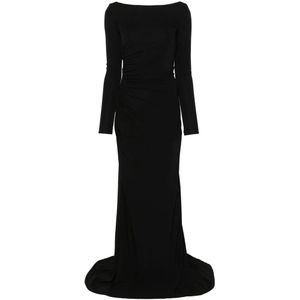 Elisabetta Franchi, Dames, Jurken, Zwart, Maat: S