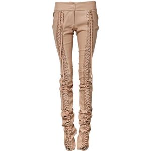 Dolce & Gabbana, Dames, Broeken, Beige, Maat: XS Poliester,