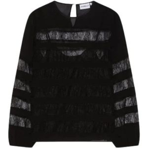 Marella, Dames, Blouses & Shirts, Zwart, Maat: XS Piqué,