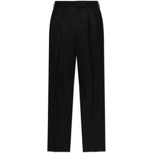 Tom Ford, Heren, Broeken, Zwart, Maat: L Leer,