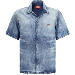 Diesel, Heren, Overhemden, Blauw, Maat: S Denim,