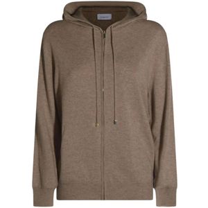 Malo, Dames, Sweatshirts & Hoodies, Bruin, Maat: M Katoen,