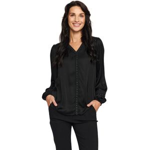2-Biz, Dames, Blouses & Shirts, Zwart, Maat: S Viscose,