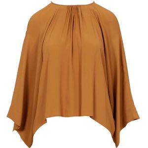 Semicouture, Dames, Blouses & Shirts, Oranje, Maat: S Zijde,