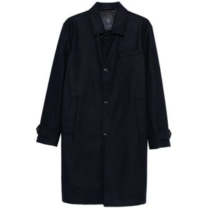 Fay, Heren, Mantels, Blauw, Maat: M Wol,