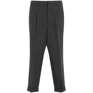 Ami Paris - Gekropt Broek - Grijs - Polyester - Maagdelijke Wol - Elastaan