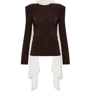 Rotate Birger Christensen, Dames, Blouses & Shirts, Bruin, Maat: S Viscose,