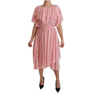 Dolce & Gabbana - Geplisseerde A-lijn Midi Jurk - Roze