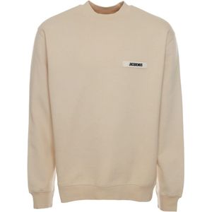 Jacquemus, Heren, Sweatshirts & Hoodies, Beige, Maat: M Katoen,