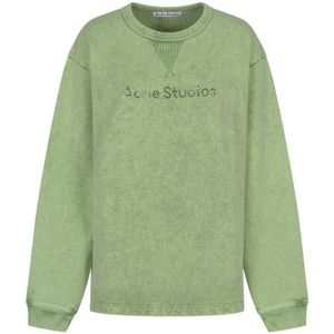 Acne Studios, Heren, Sweatshirts & Hoodies, Groen, Maat: L Katoen,