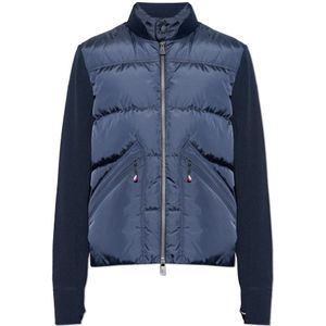 Moncler, Heren, Truien, Blauw, Maat: S Leer,