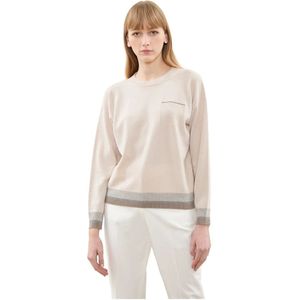 Peserico, Dames, Truien, Beige, Maat: M