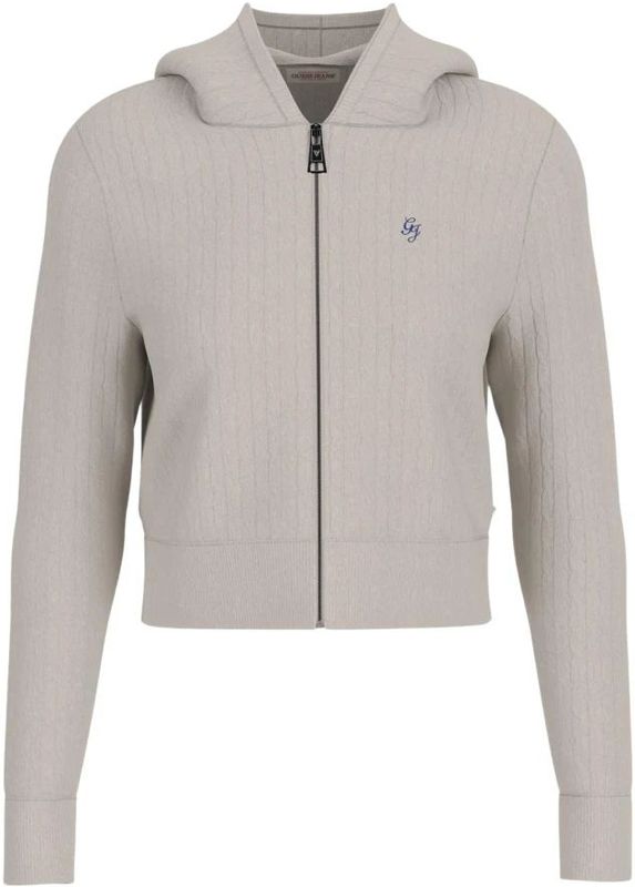 Guess Jeans - Gebreid Jack - Dames - Slim Fit - Capuchon - Materiaalmix met Wol en Zijde