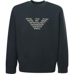 Emporio Armani, Heren, Sweatshirts & Hoodies, Blauw, Maat: M Jersey,