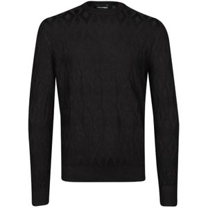 Emporio Armani, Heren, Truien, Zwart, Maat: L Viscose,