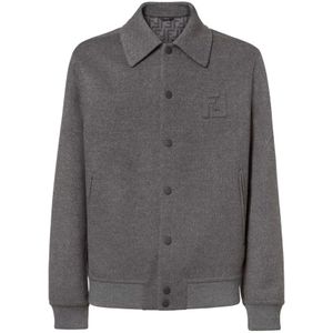 Fendi, Heren, Truien, Grijs, Maat: L Zijde,