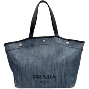 Prada Vintage, unisex, Pre-owned, Blauw, Maat: ONE Size Denim,