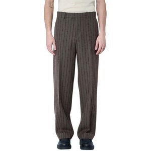 Burberry, Heren, Broeken, Bruin, Maat: L Wol,