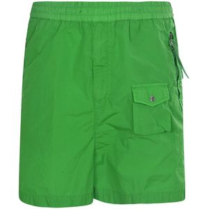 Moncler, Heren, Badkleding, Groen, Maat: S Nylon,